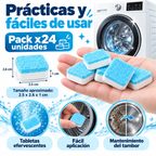 Pastillas Limpiadoras para Lavadora Efervescentes – Pack 24 Unidades (2 Cajas)